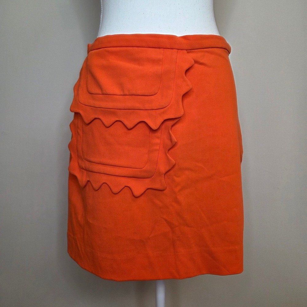 Victoria Beckham for Target Orange Scalloped Applique Mini Skirt Small